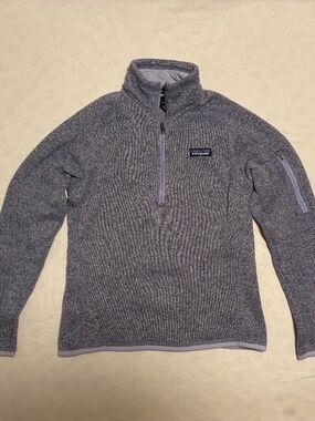 Patagonia Women’s Better Sweater Fleece Light Purple Jacket 1/4 Zip Small EUC